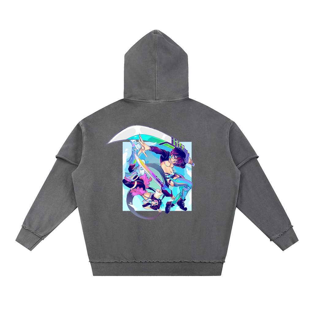 UNISON Raw Edge Double Layered Hoodie