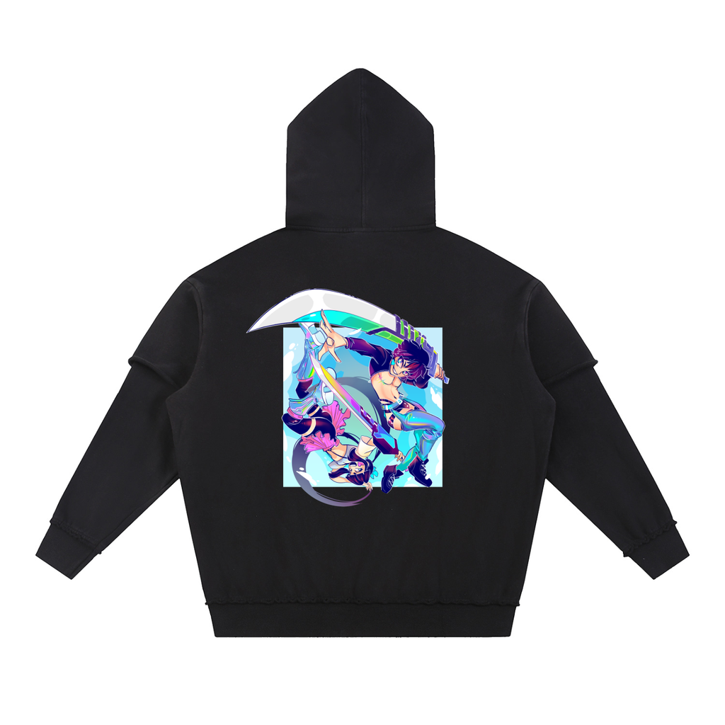 UNISON Raw Edge Double Layered Hoodie
