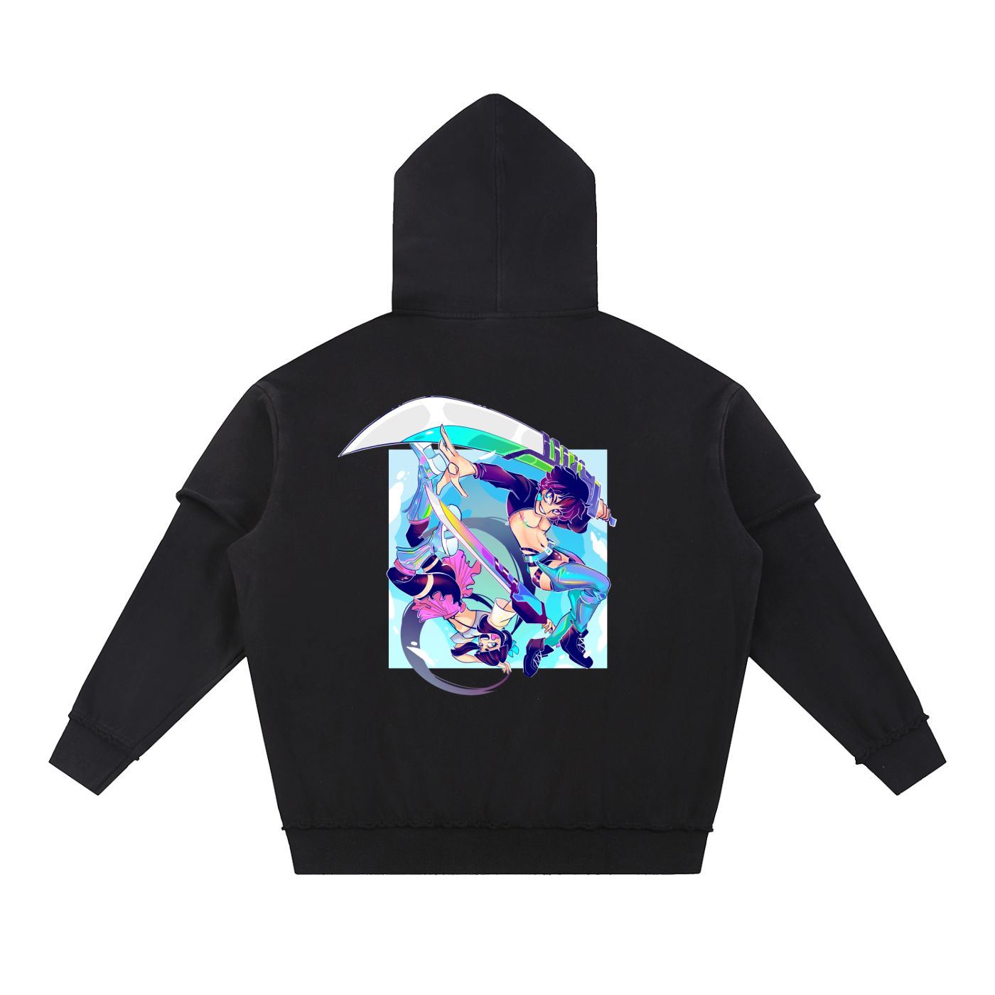 UNISON Raw Edge Double Layered Hoodie