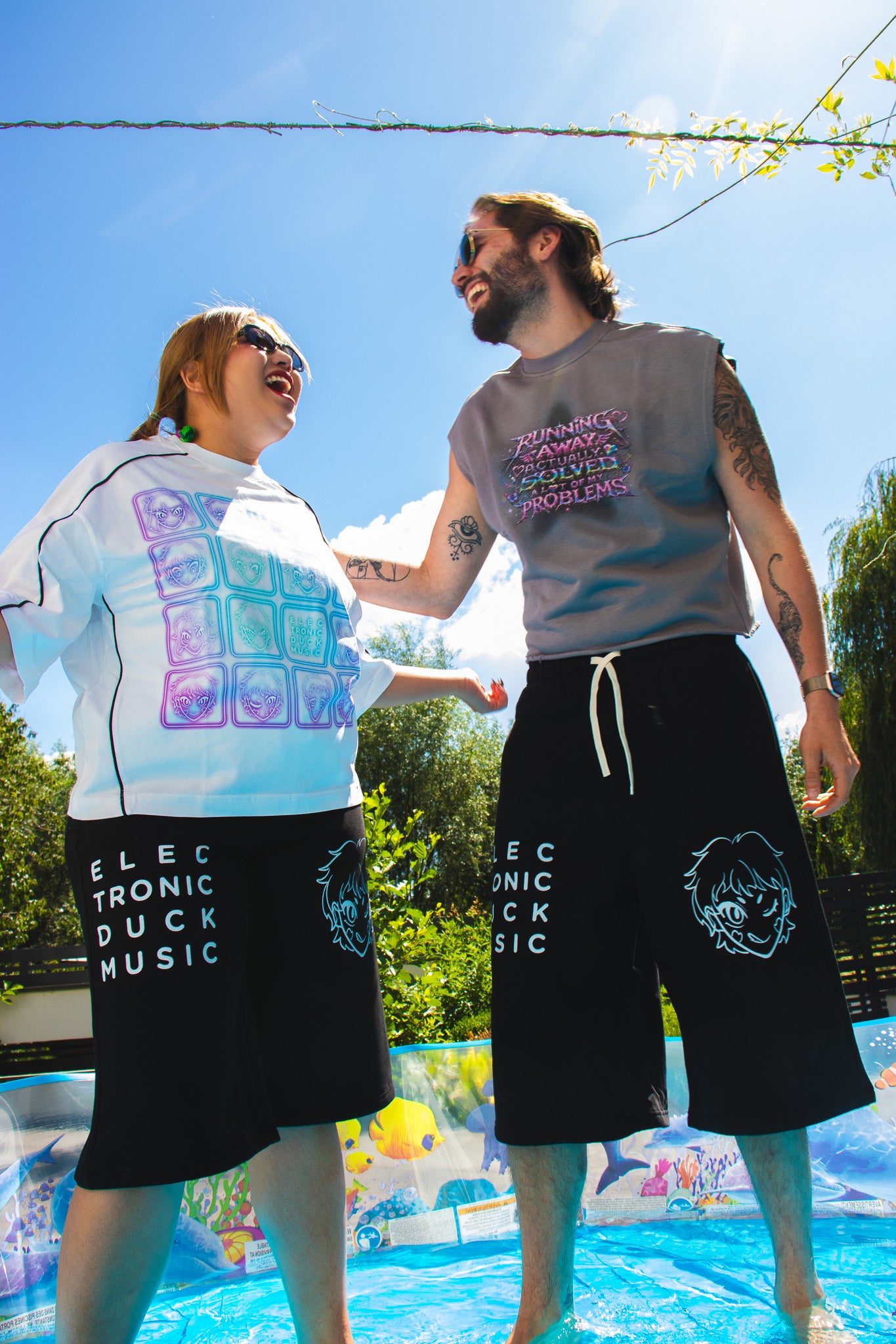 EDM Relaxed Drawstring Three-quarter Sweatpants