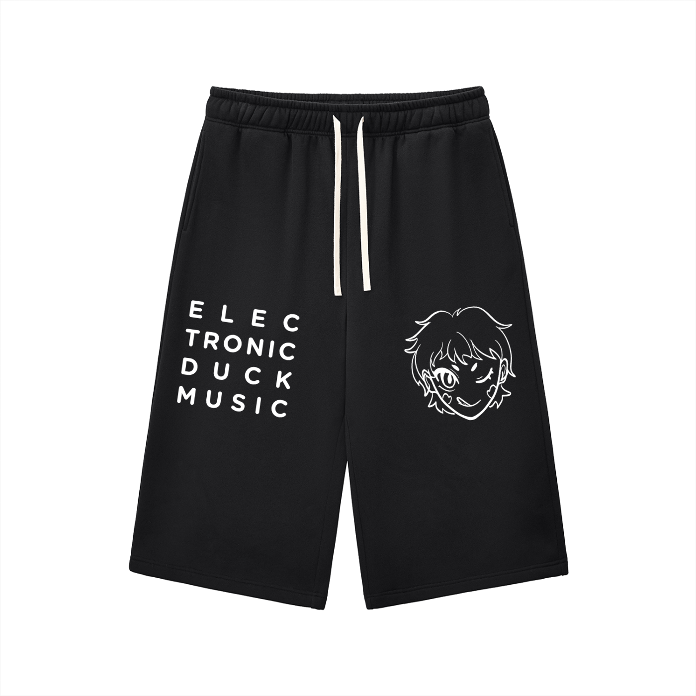 EDM Relaxed Drawstring Three-quarter Sweatpants