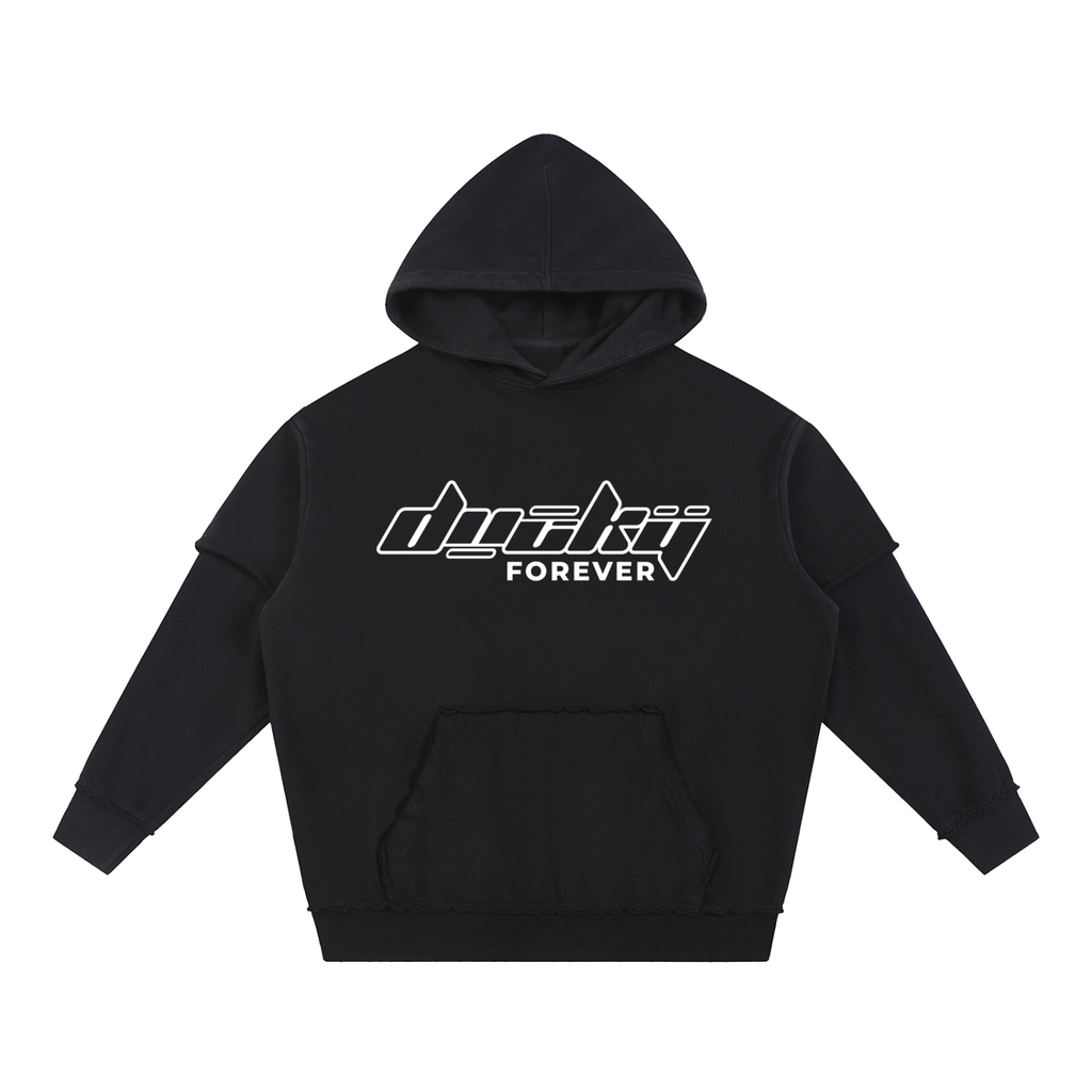UNISON Raw Edge Double Layered Hoodie