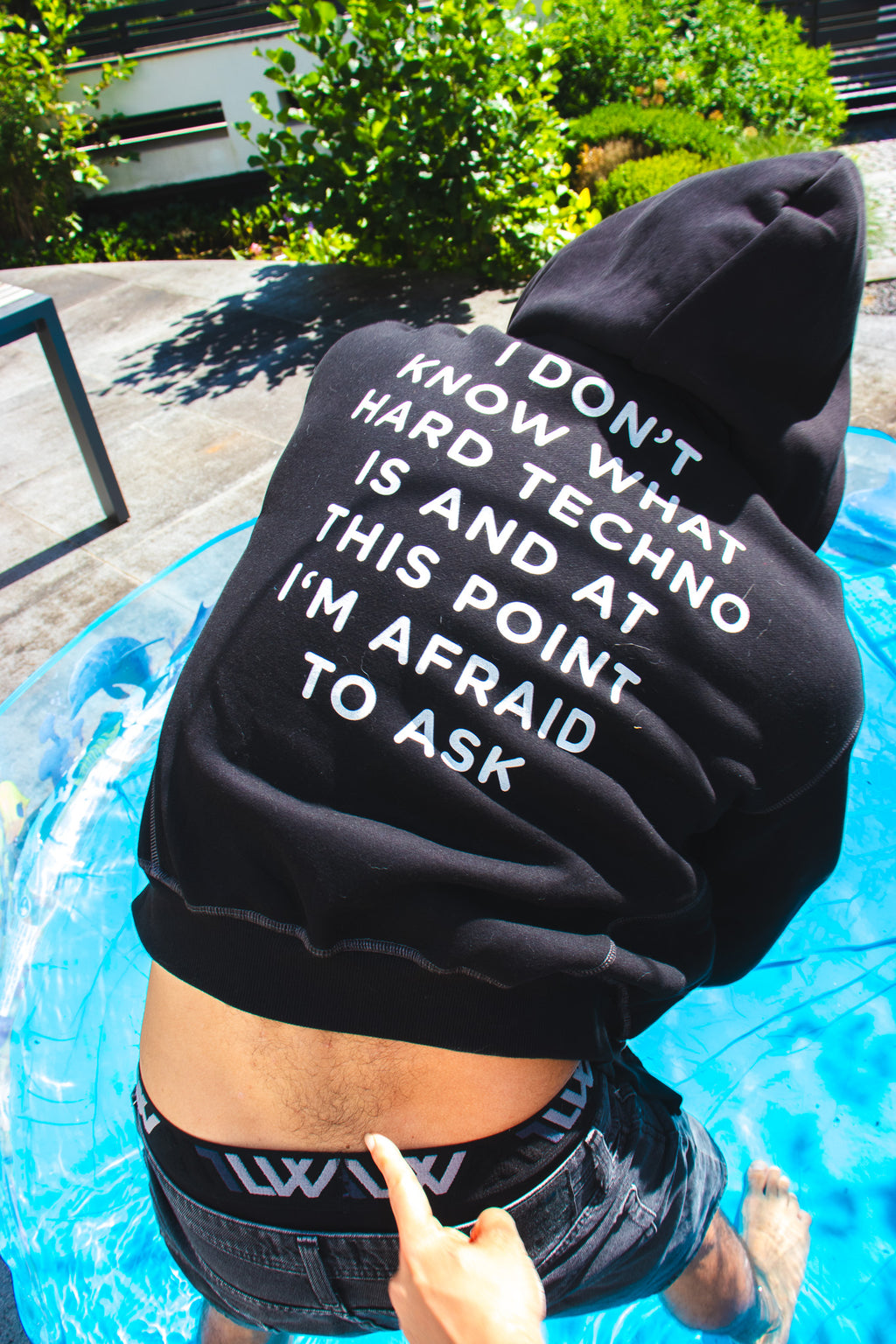 HARD TECHNO Contrast-Stitched Boxy Fleece Zip Hoodie