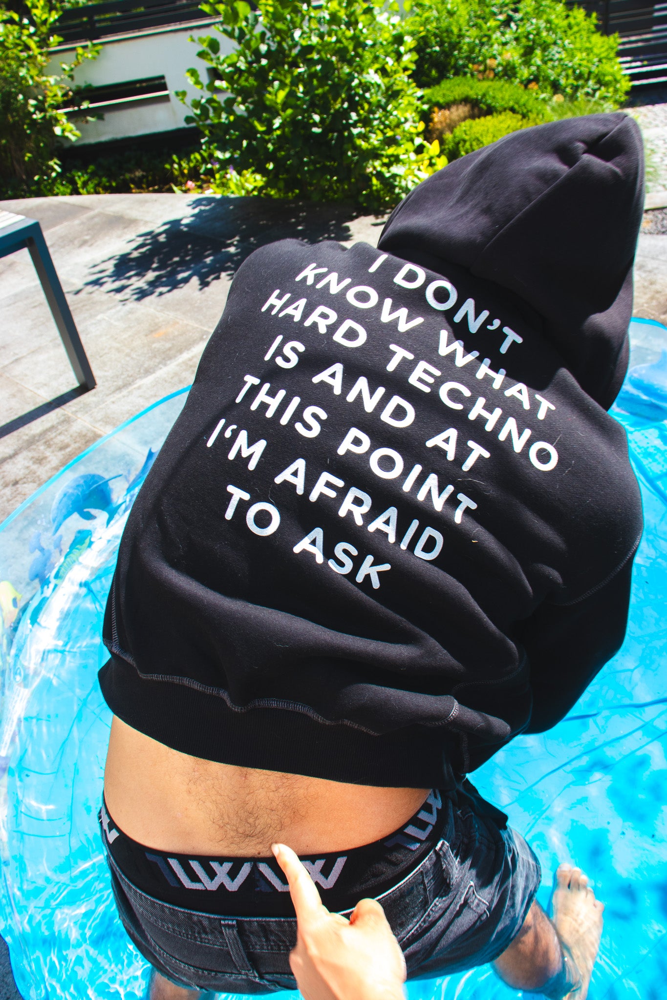 HARD TECHNO Contrast-Stitched Boxy Fleece Zip Hoodie
