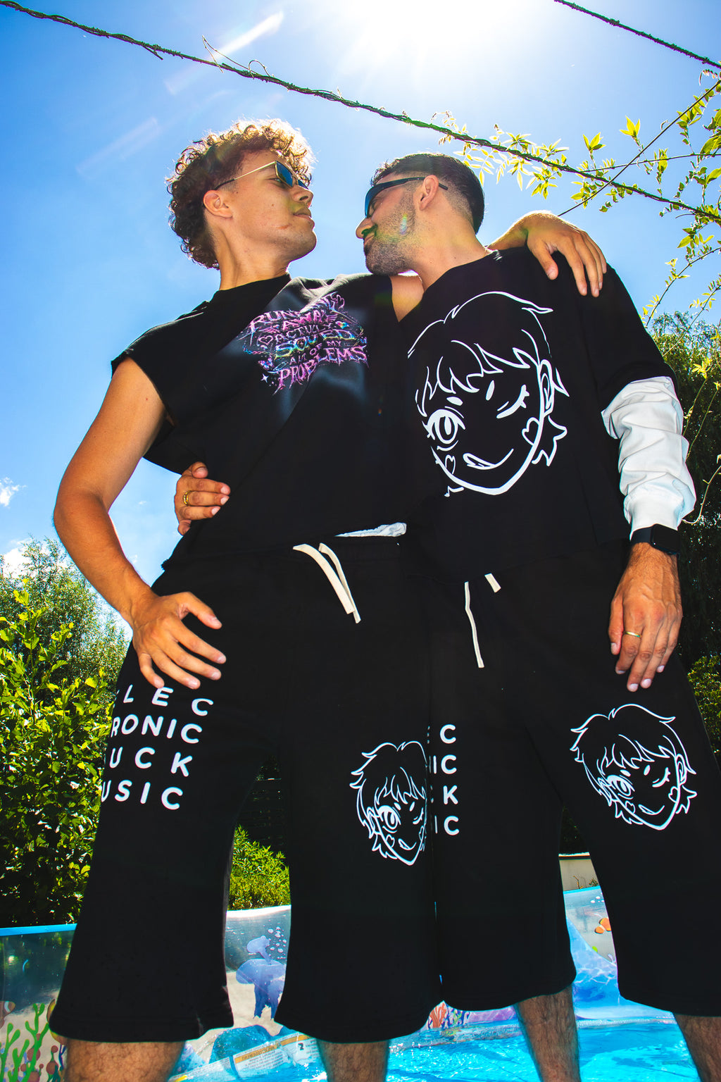 EDM Relaxed Drawstring Three-quarter Sweatpants
