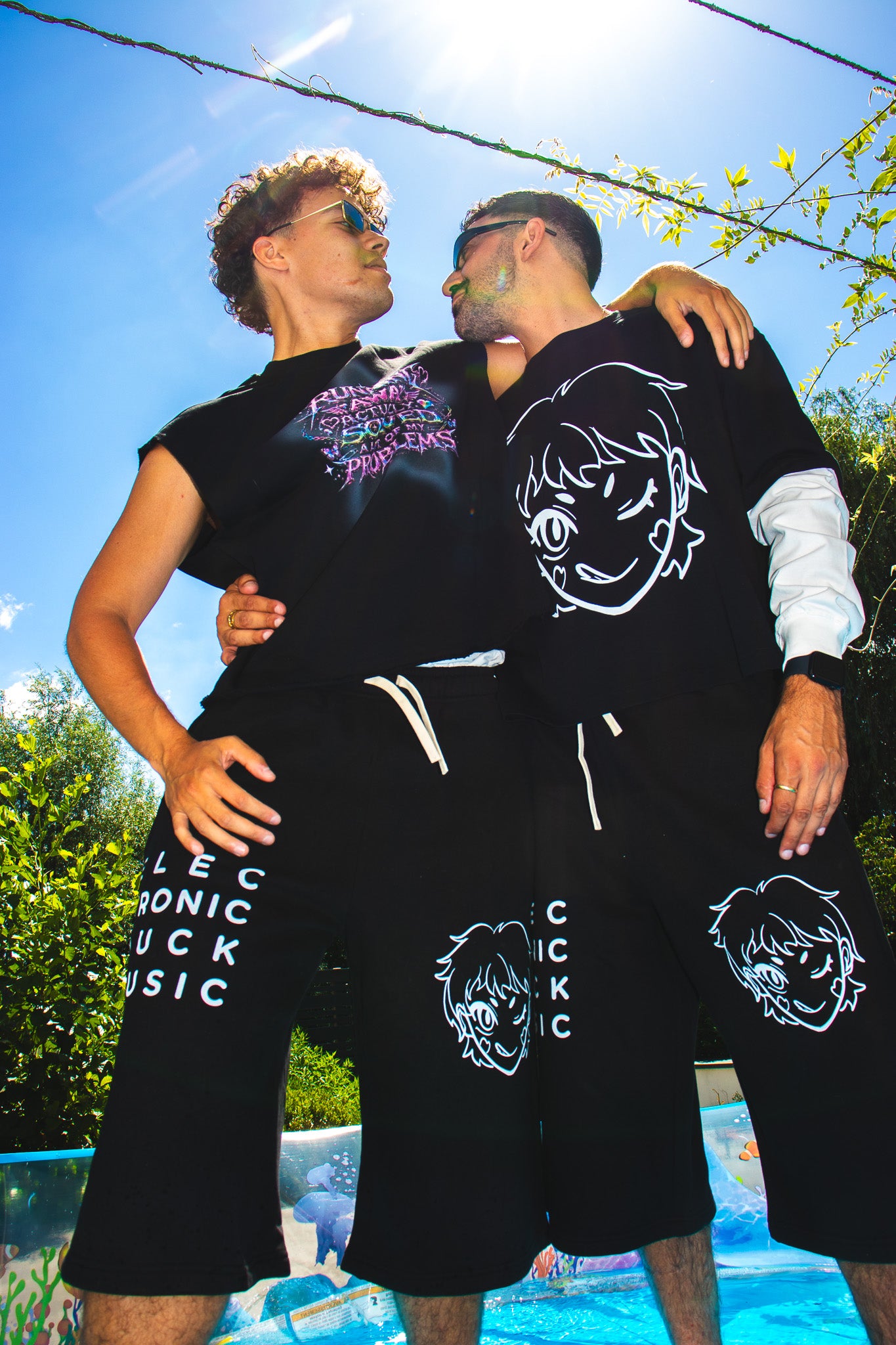EDM Relaxed Drawstring Three-quarter Sweatpants